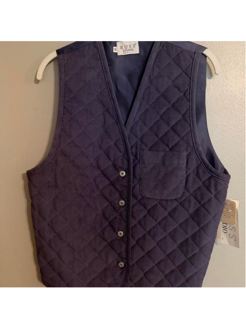 Vintage 80s Russ Studio Quilted Vest NWT Made in USA Size 12 #vintagevest #80sfa